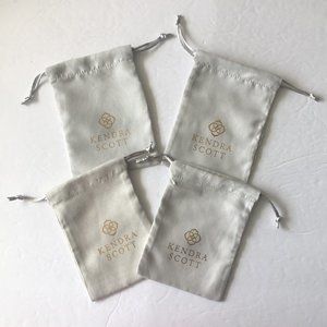 4pc Kendra Scott Gray Dust Jewelry Bag Pouch Drawstring 5" x 6" BAGS ONLY